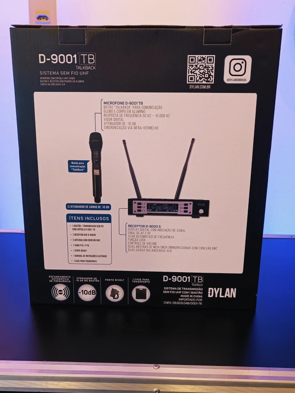 Microfone Sem Fio Dylan D-9001 TB - Talkbak Botão Comunicação - Imagem 20