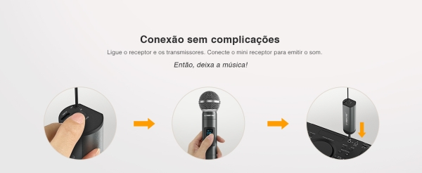 Sistema de microfone sem fio portátil digital Recarregavel Headset / Lapela PDP-2-1H1B - Imagem 18