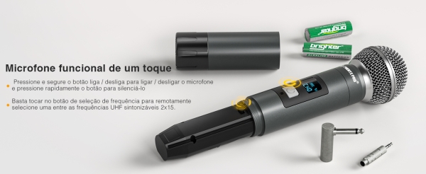 Sistema de microfone sem fio portátil digital Recarregavel Headset / Lapela PDP-2-1H1B - Imagem 20
