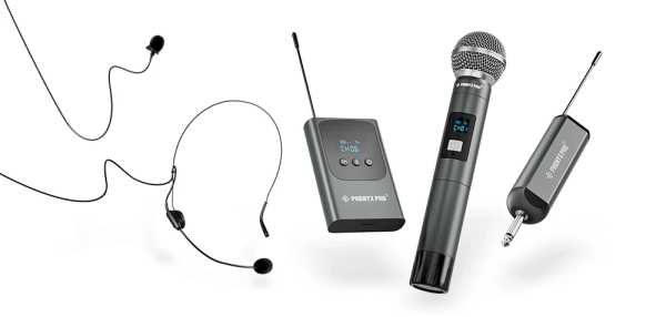 Sistema de microfone sem fio portátil digital Recarregavel Headset / Lapela PDP-2-1H1B - Imagem 3