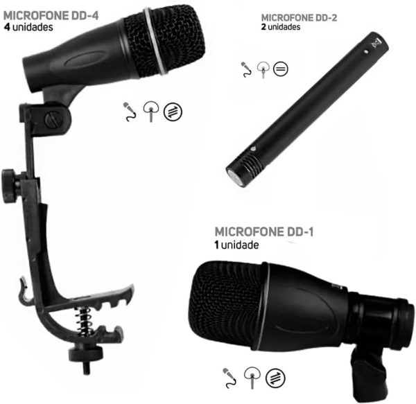 Kit de Microfones para Bateria  – 7 Peças com Maleta - Dylan DD-7 - Imagem 5
