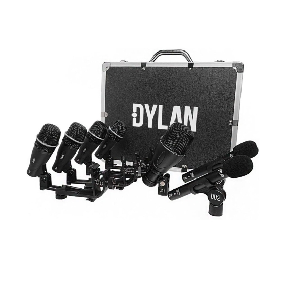 Kit de Microfones para Bateria  – 7 Peças com Maleta - Dylan DD-7