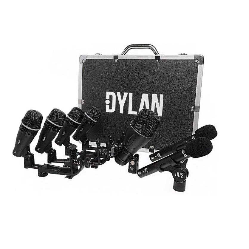 Kit de Microfones para Bateria  – 7 Peças com Maleta - Dylan DD-7