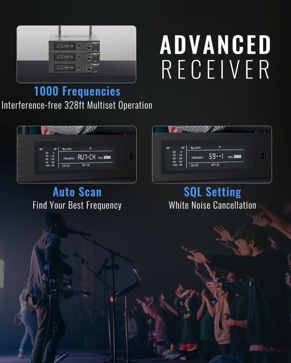 Sistema de Microfone Sem Fio, tecnologia True Diversity PTU-1U-1H - Imagem 13