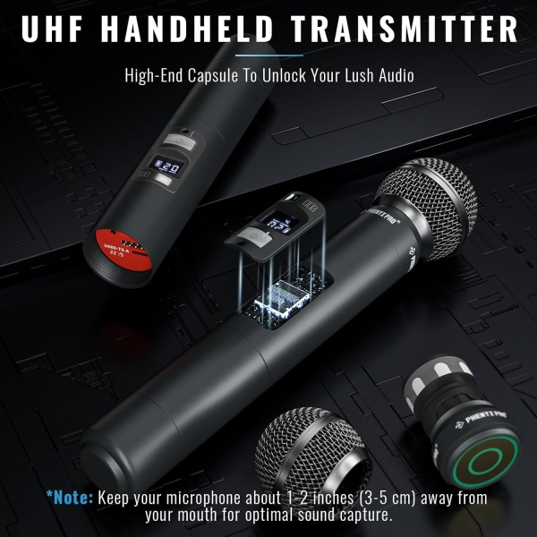Sistema de Microfone sem fio UHF quádruplo com varredura automática PTU-7000-4H - Imagem 10