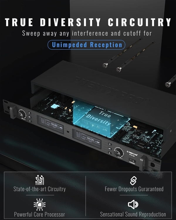 Sistema de Microfone sem fio duplo com Tecnologia True Diversity PTU-2U-1H1B | - Imagem 14