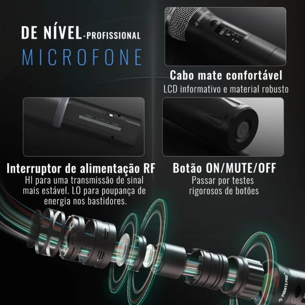 Sistema de microfone sem fio duplo com Tecnologia True Diversity PTU-2U-2H | - Imagem 14