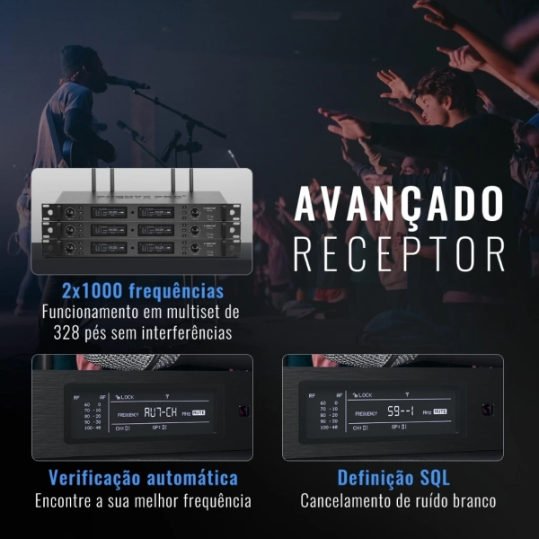 Sistema de microfone sem fio duplo com Tecnologia True Diversity PTU-2U-2H | - Imagem 15
