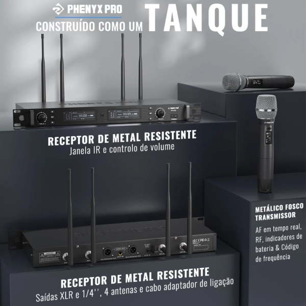 Sistema de microfone sem fio duplo com Tecnologia True Diversity PTU-2U-2H | - Imagem 16