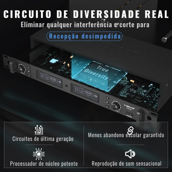 Sistema de microfone sem fio duplo com Tecnologia True Diversity PTU-2U-2H | - Imagem 17
