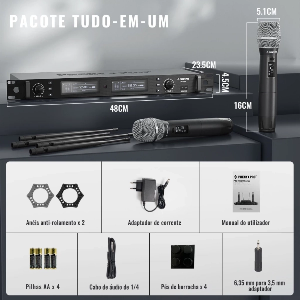 Sistema de microfone sem fio duplo com Tecnologia True Diversity PTU-2U-2H | - Imagem 18