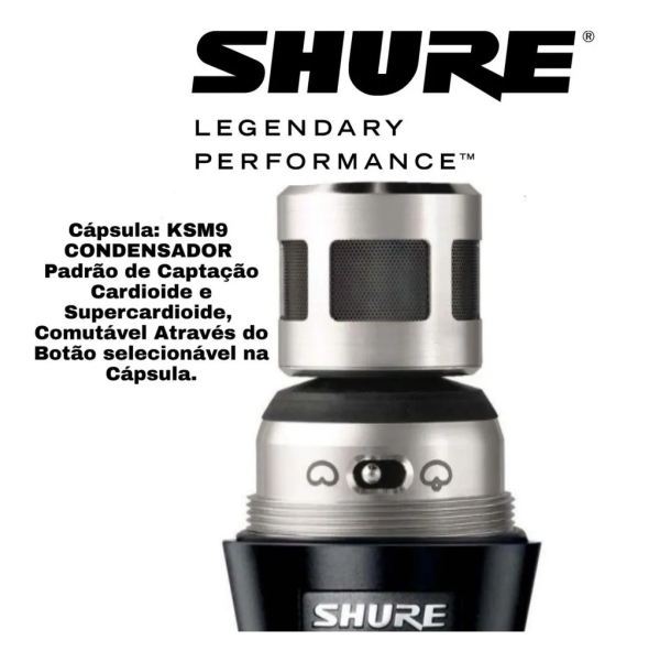 Microfone Sem Fio Shure QLXD2/KSM9 L50 - Cápsula Condensadora Premium com Duplo Diafragma - Imagem 2