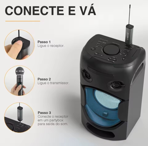 Sistema de microfone sem fio portátil digital Recarregavel Headset / Lapela PDP-1-1B - Imagem 8