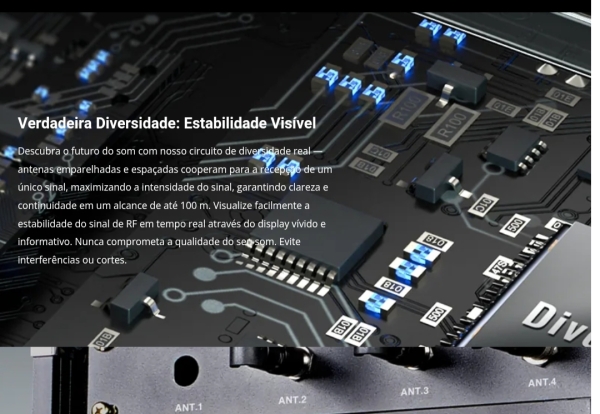Sistema de microfone sem fio duplo com Tecnologia True Diversity PTU-2U-2H | - Imagem 12