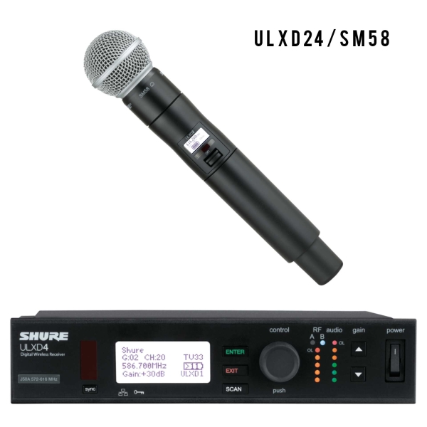 Shure ULXD24/SM58 J50 – Sistema de Microfone Sem Fio Digital Profissional - Imagem 2