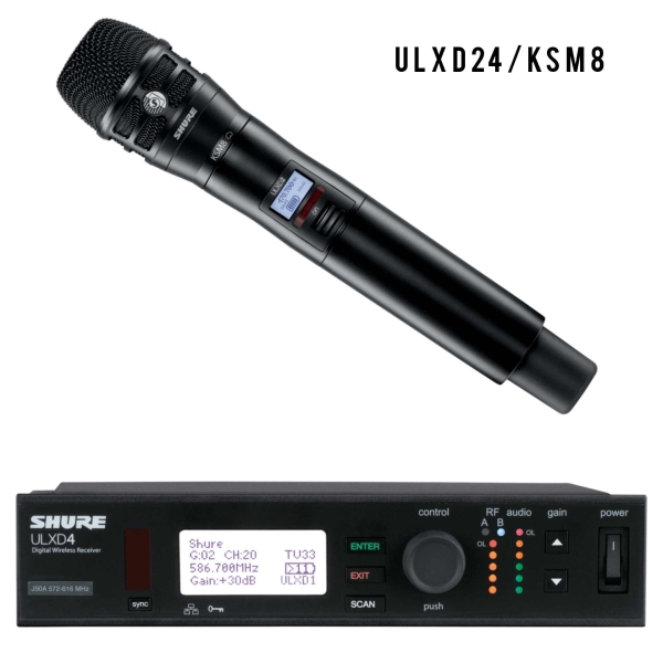 Shure ULXD24/K8 J50 – Sistema de Microfone KSM8 Sem Fio Digital Profissional - Imagem 2