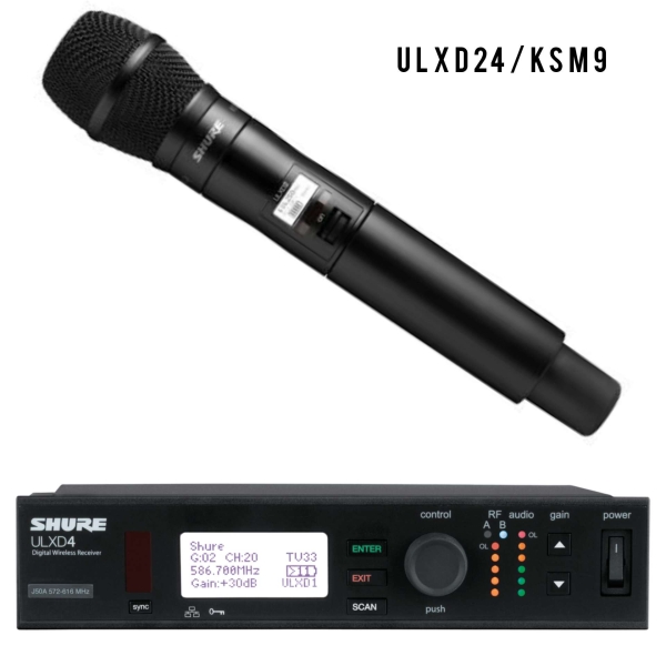 Shure ULXD24/K9 J50 – Sistema de Microfone KSM9 Sem Fio Digital Profissional Cardioide/Supercardioide - Imagem 2