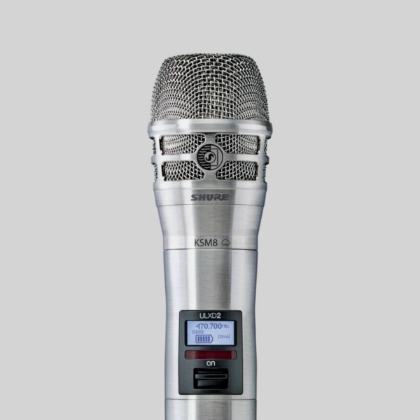 Transmissor de Mão Sem Fio Shure Níquel ULXD2/K8N KSM8 - Banda J50 (572-636 MHz) - Imagem 3