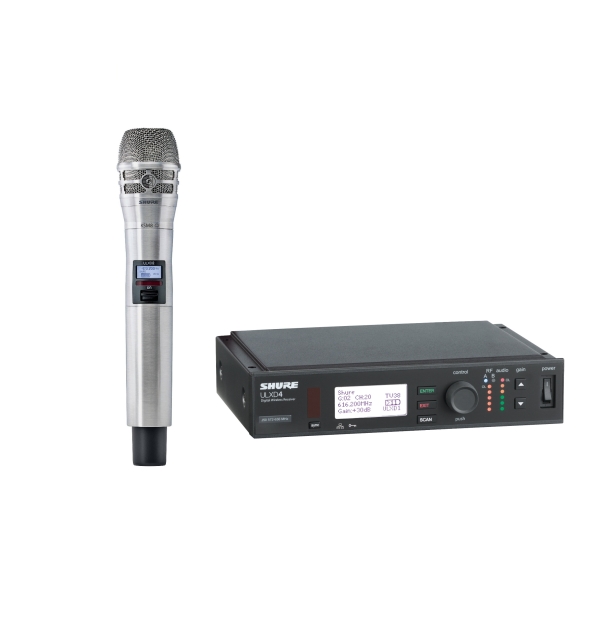 Shure ULXD24/K8N J50 – Sistema de Microfone KSM8 Sem Fio Digital Profissional - Níquel Escovado