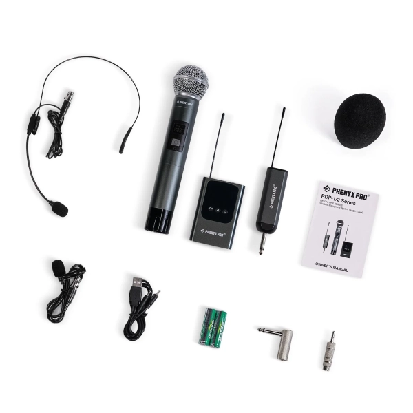 Sistema de microfone sem fio portátil digital Recarregavel Headset / Lapela PDP-2-1H1B - Imagem 10