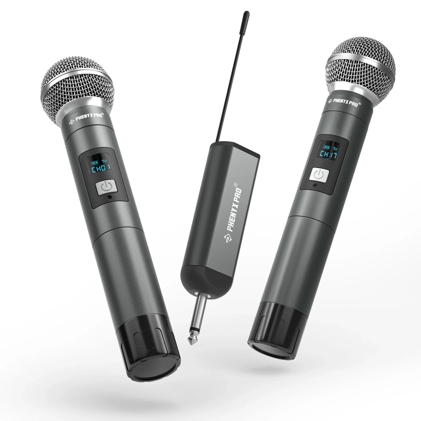 Sistema de microfone sem fio portátil digital duplo Recarregavel PDP-2-2H Phenyx Pro