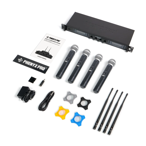 Sistema de Microfone sem fio UHF quádruplo com varredura automática PTU-7000-4H - Imagem 7