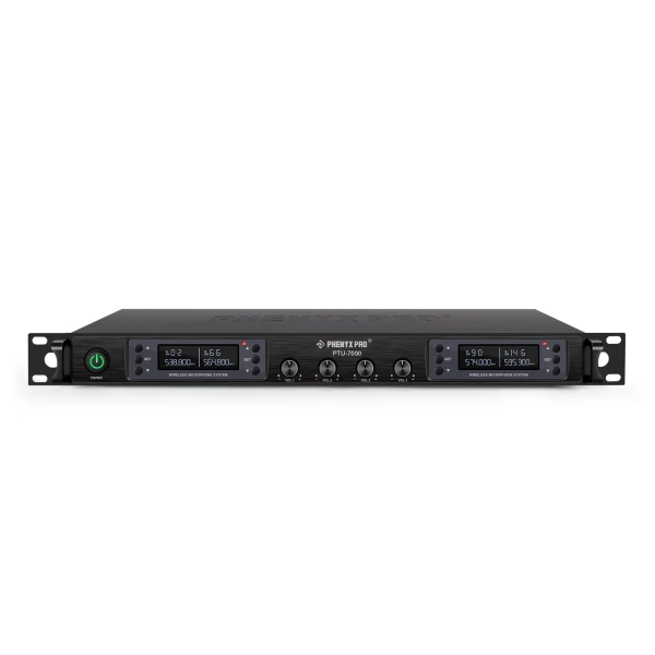 Sistema de Microfone sem fio UHF quádruplo com varredura automática PTU-7000-4H - Imagem 6