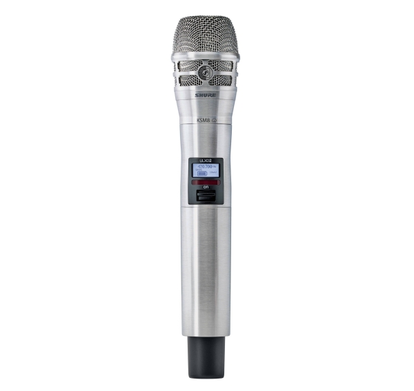 Transmissor de Mão Sem Fio Shure Níquel ULXD2/K8N KSM8 - Banda J50 (572-636 MHz)