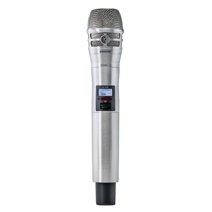 Transmissor de Mão Sem Fio Shure Níquel ULXD2/K8N KSM8 - Banda J50 (572-636 MHz)