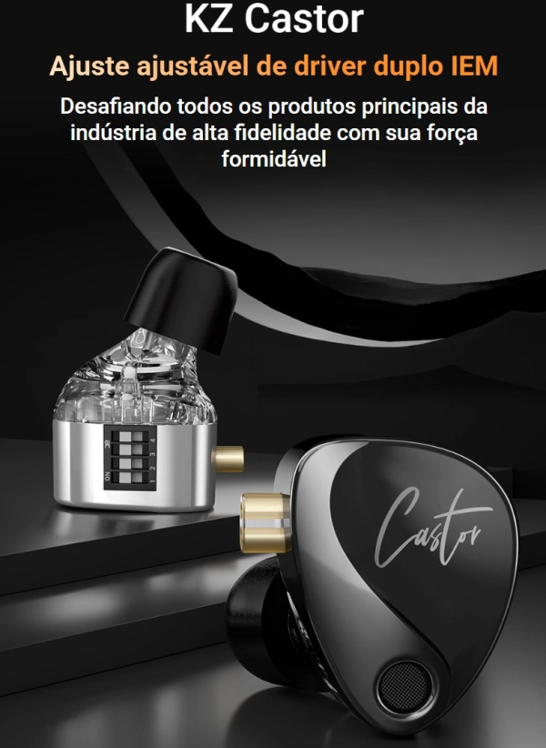 KZ Castor — Fone In-Ear de Alta Performance com Ajuste de Frequência e Conforto Extremo - Imagem 9