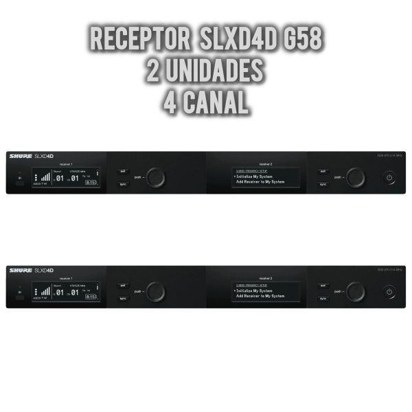 Setup Completo no Rack, Sistema Shure Wireless Digital SLX-D - G58 Frequência Homologada Anatel 470-514MHz - Imagem 7