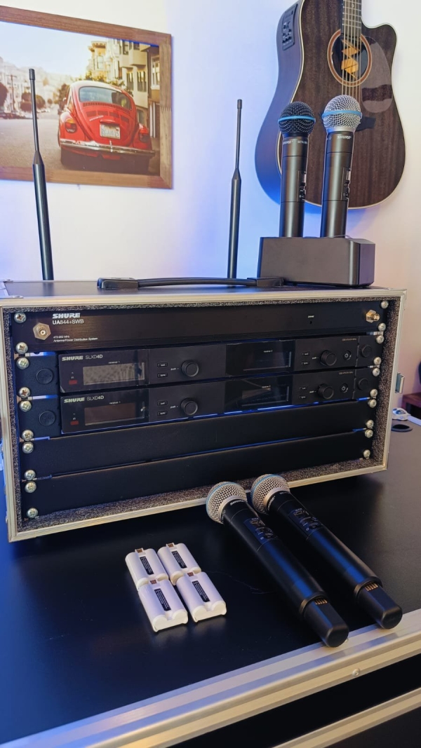 Setup Completo no Rack, Sistema Shure Wireless Digital SLX-D - G58 Frequência Homologada Anatel 470-514MHz - Imagem 20