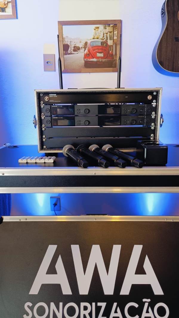 Setup Completo no Rack, Sistema Shure Wireless Digital SLX-D - G58 Frequência Homologada Anatel 470-514MHz - Imagem 12