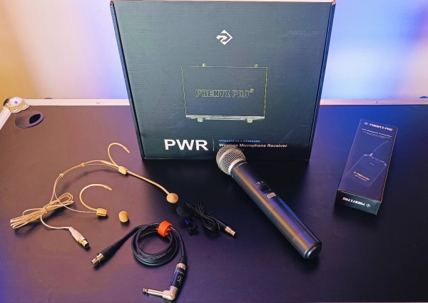 Sistema Duplo de Microfone Sem Fio Phenyx Pro PTU-71 - Bastão + Headset Bege + Lapela + Cabo Instrumentos - Imagem 3