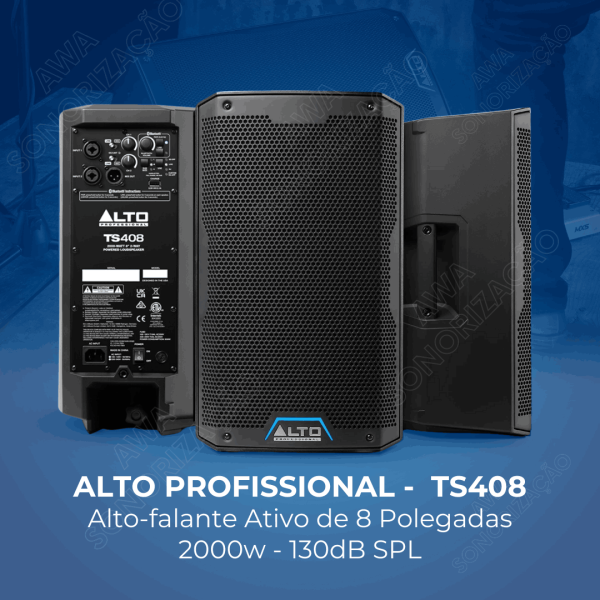 Alto Professional TS408 – Caixa Ativa de 8” e 2000W com Bluetooth®, DSP e App de Controle (220V) - Imagem 2