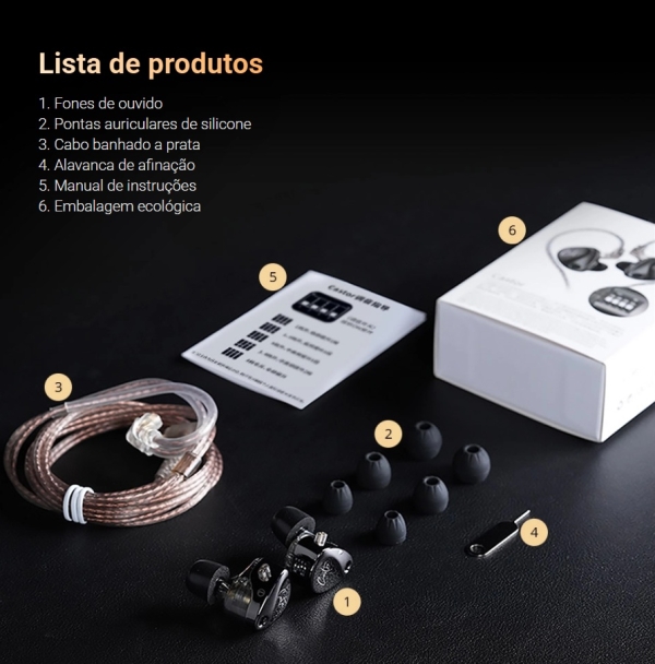 KZ Castor — Fone In-Ear de Alta Performance com Ajuste de Frequência e Conforto Extremo - Imagem 14
