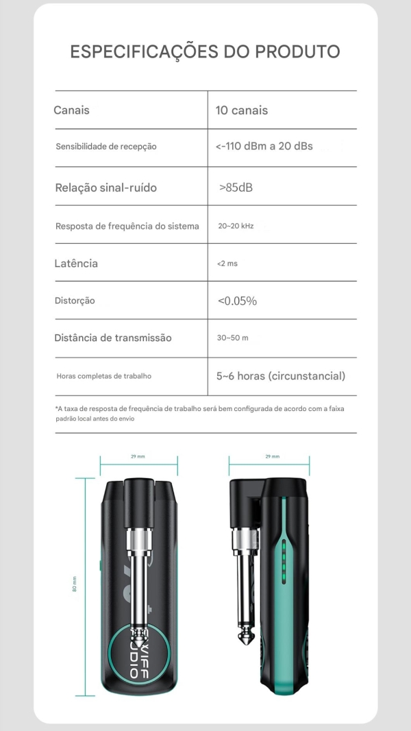 Swiff Audio WS-70+ Plus – Sistema Sem Fio Profissional para Instrumentos Musicais - Imagem 19