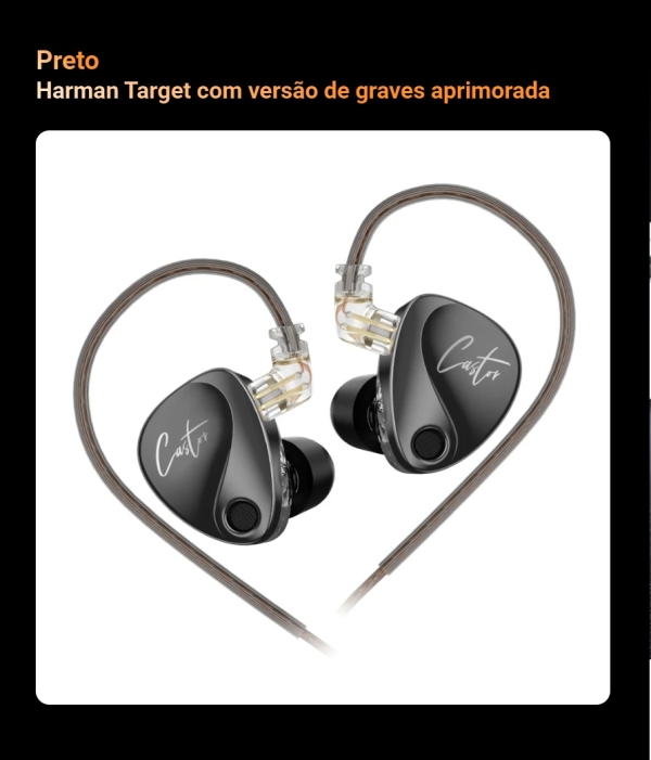 KZ Castor — Fone In-Ear de Alta Performance com Ajuste de Frequência e Conforto Extremo - Imagem 15