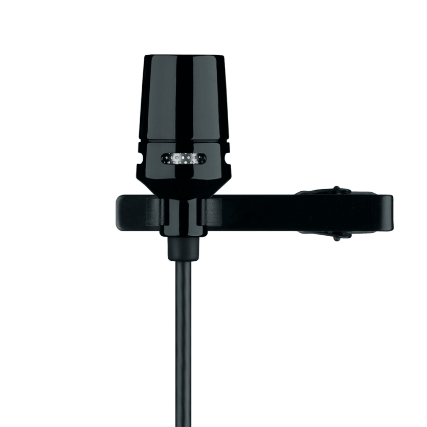 Microfone de Lapela Shure CVL-B/C-TQG Cardioide – Condensador Miniatura com Presilha – Original (Retirado de Kit, Sem Embalagem)