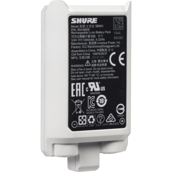 Bateria Recarregável Shure SB903 para Sistemas SLX-D - Imagem 3