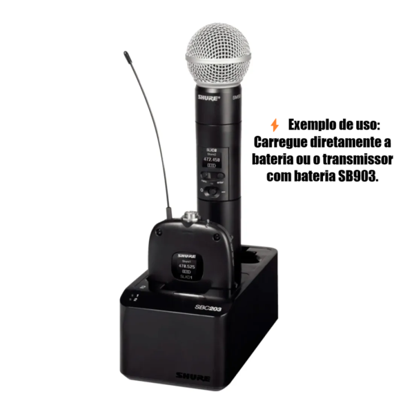 Carregador Duplo Shure SBC203-BR para Transmissores SLXD e Baterias SB903 - Imagem 5