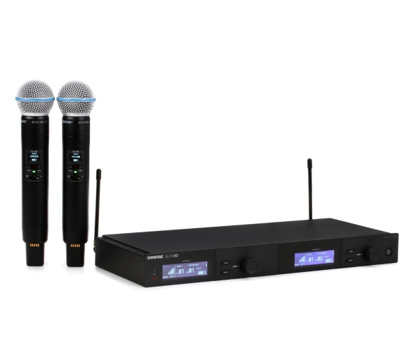 Sistema de Microfone Sem Fio Duplo Shure SLXD24D/B58 G58 – Com 2 Transmissores SLXD2 e Cápsulas BETA 58A - Imagem 2