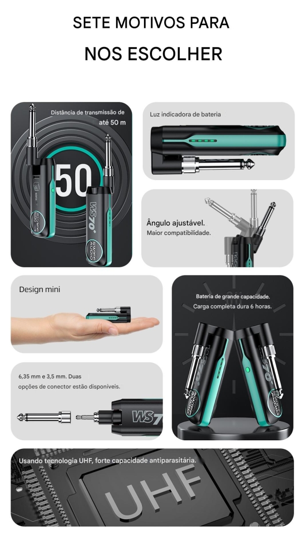 Swiff Audio WS-70+ Plus – Sistema Sem Fio Profissional para Instrumentos Musicais - Imagem 16