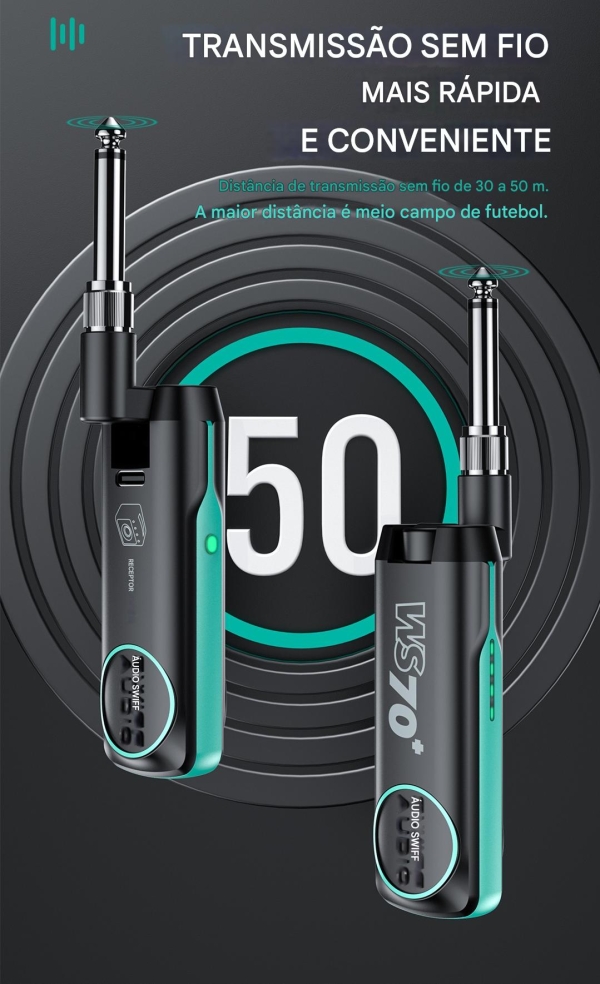 Swiff Audio WS-70+ Plus – Sistema Sem Fio Profissional para Instrumentos Musicais - Imagem 15