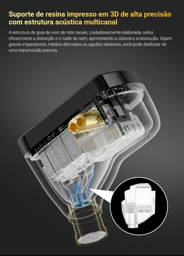 KZ AS16 PRO X – Fone In-Ear Profissional com 16 Drivers Balanceados de Alta Performance - Imagem 11