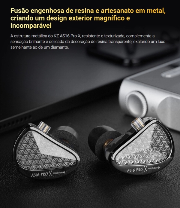 KZ AS16 PRO X – Fone In-Ear Profissional com 16 Drivers Balanceados de Alta Performance - Imagem 12