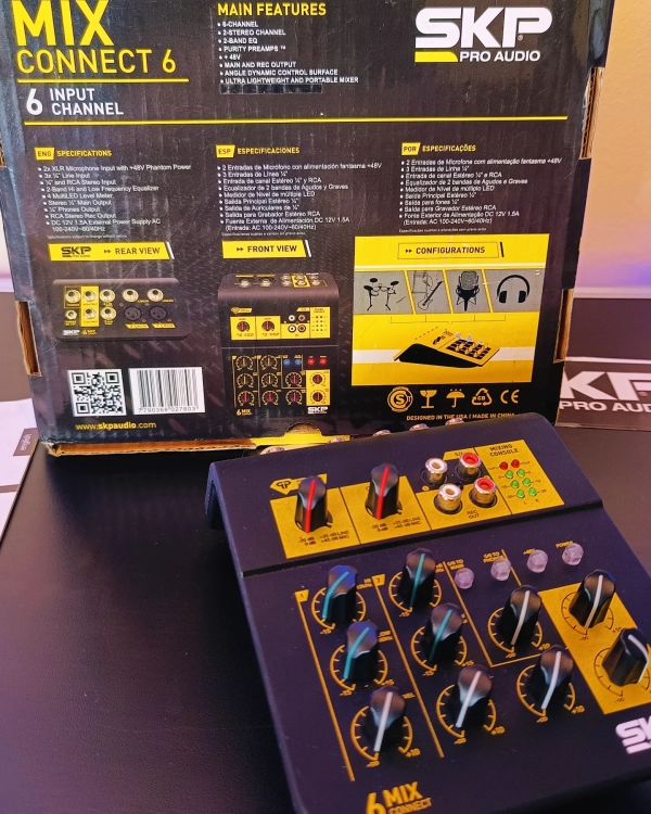 Mesa de Som 6 Canais Compacta SKP Mix Connect 6 - Imagem 19