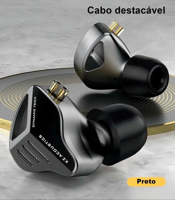 KZ ZVX PRO Fone In-Ear Profissional – Driver Magnético, Som Premium e Estilo Metálico (black) - Imagem 12
