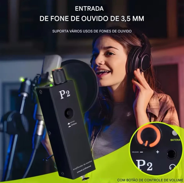 Amplificador de Fone P2 – Power Play Individual com Entrada XLR/P10, Mono/Estéreo - Imagem 6