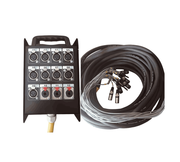 Medusa de Áudio Profissional 12 Vias com Cabo 18m e Conectores XLR/P10